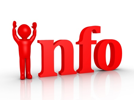 3d person is replacing the first letter of "Info" wordの写真素材