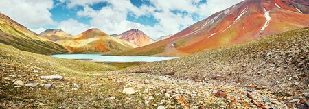 Traveling in the mountains, mountain landscapes, outdoor activities, mountain tourism.の写真素材