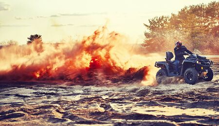 Cross-country quad bike race, extreme sportsの写真素材