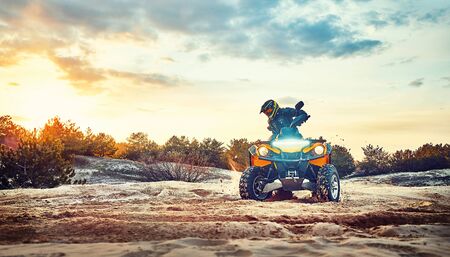 Cross-country quad bike race, extreme sports