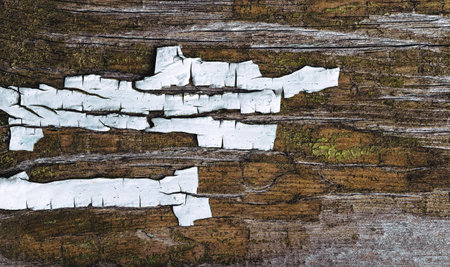 Dark Brown Wood Texture with Scratches as Backgroundの写真素材