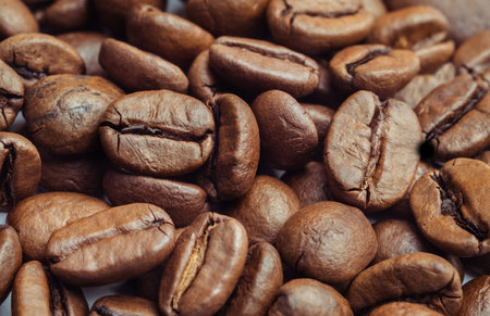 Coffee beans isolated on white backgroundの写真素材