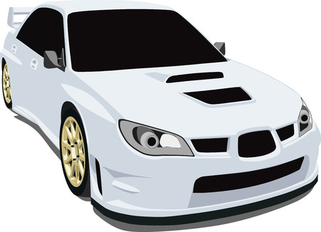 White Japanese Rally Carのイラスト素材