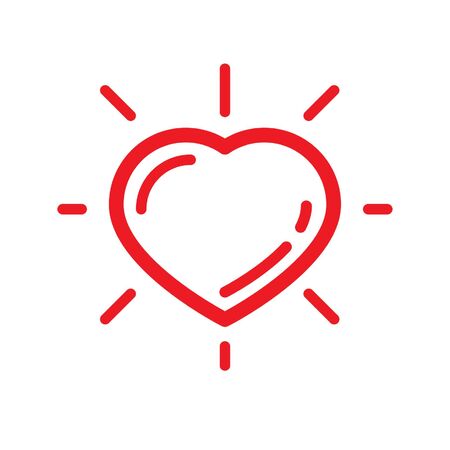 Red Heart Vector Graphic Icon, can be use in t-shirt, bag, app, website, and other graphic element.のイラスト素材