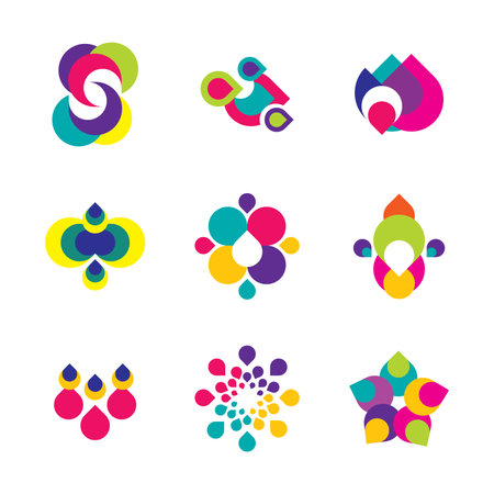 Colorful Logo Concept Dynamic Corporate Icon Vector Elementのイラスト素材