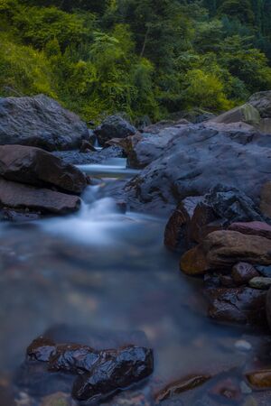 Wawushan water stream, Hongya Countyの写真素材