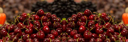 Cherry is the fruit of many plants in the genus Prunus, and is a fleshy drupe (stone fruit).の写真素材