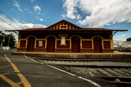 Railway station for transporting cargo and people in 1876. Old train station in the city of Guararema, SÃ£o Paulo, Brazil.の写真素材