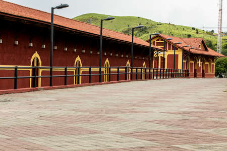 Railway station for transporting cargo and people in 1876. Old train station in the city of Guararema, SÃ£o Paulo, Brazil.の写真素材