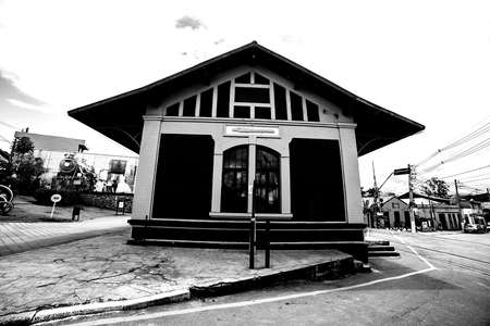 Railway station for transporting cargo and people in 1876. Old train station in the city of Guararema, SÃ£o Paulo, Brazil.の写真素材