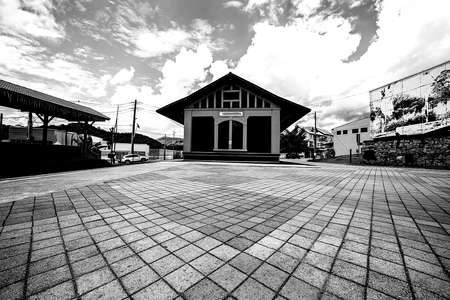 Railway station for transporting cargo and people in 1876. Old train station in the city of Guararema, SÃ£o Paulo, Brazil.の写真素材