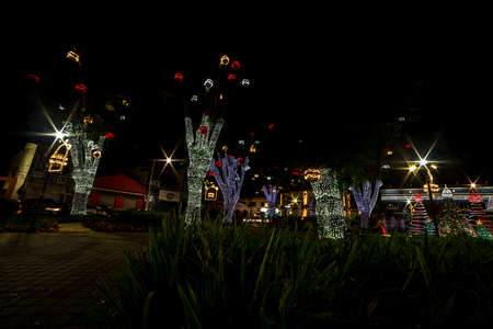 Guararema Cidade Natal have already started to shape the decoration of the city. The Christmas lights of the city of Guararema, SÃ£o Paulo, Brazil.の写真素材