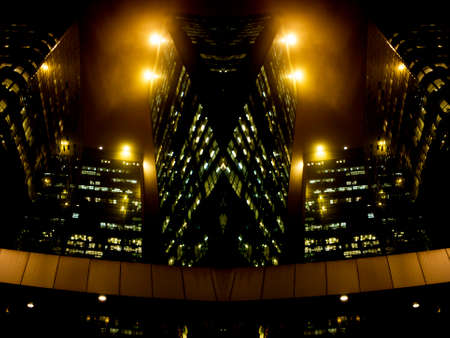 Avenida Paulista city of Sao Paulo, Brazil. Night image of the largest Brazilian financial and commercial center with its lights, people, cars, buildings and architecture.の写真素材