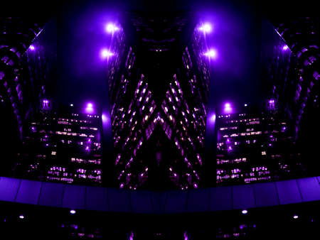 Avenida Paulista city of Sao Paulo, Brazil. Night image of the largest Brazilian financial and commercial center with its lights, people, cars, buildings and architecture.の写真素材