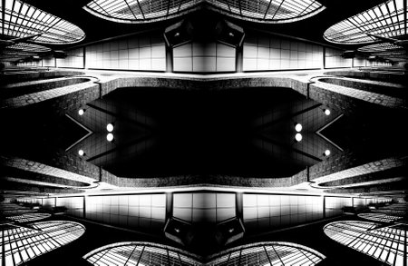 Ancient architecture building ceiling with geometric elements and well-drawn lines.の写真素材