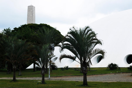 Oca, architectural structure located in Ibirapuera Park, city of SÃ£o Paulo, Brazil.の写真素材