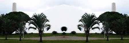 Oca, architectural structure located in Ibirapuera Park, city of SÃ£o Paulo, Brazil.の写真素材