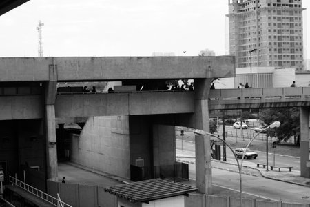 Belenzinho subway station in the morning of a weekday located in the east zone of the city of SÃ£o Paulo, Brazil.の写真素材
