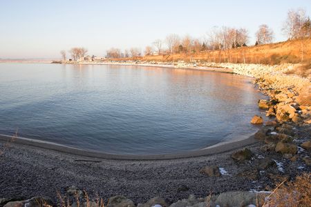 View of winter beach,Bulgariaの写真素材