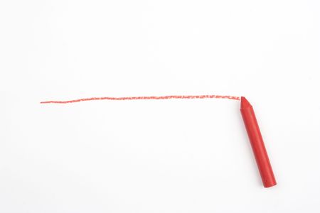 Red line and crayon over whiteの写真素材