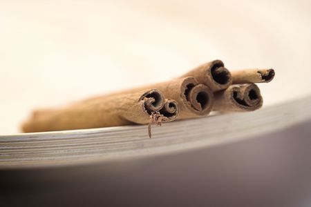 Close up of cinnamon sticksの写真素材