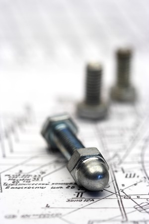 several bolts close up with shallow Dof
