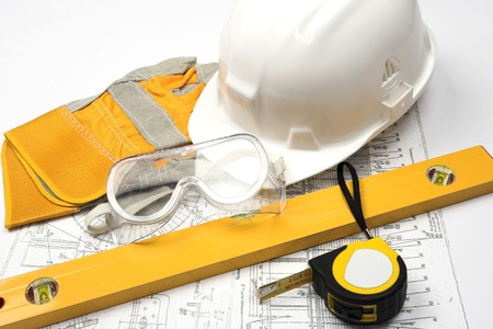 Safety gear and measuring tape