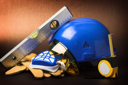 Safety gear kit close upの写真素材