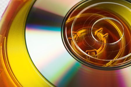 mini cd over stack of color cd boxes