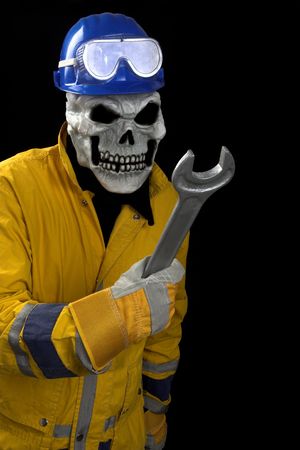 The image of Death in protective clothes