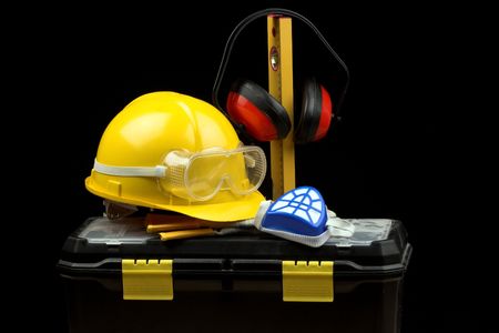 Safety gear kit close upの写真素材