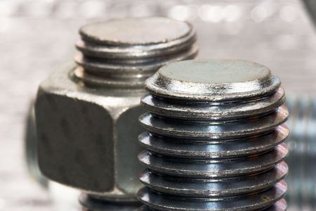 bolt and nut close upの写真素材