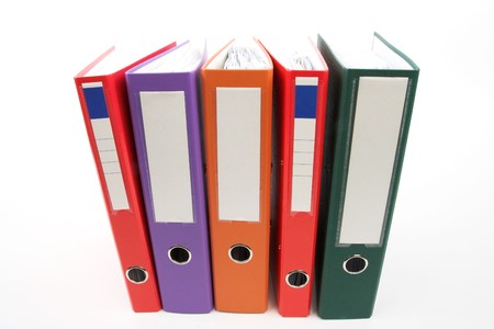  Row of color file foldersの写真素材