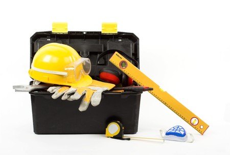  Safety gear kit close upの写真素材