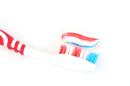 tooth brush and tooth paste ilose upの写真素材
