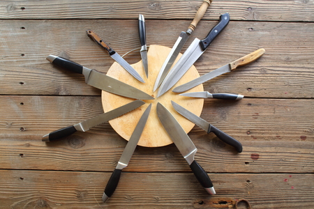 collection of various kitchen knives