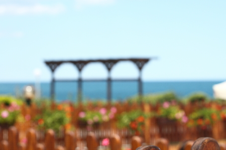 abstract blur summer garden backgroundの写真素材