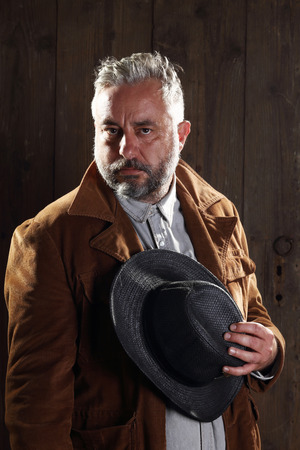 retro  portrait of a sheriffの写真素材