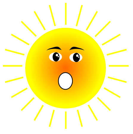 Illustration Vector Graphic of Sun with Face Expression is perfect for many industries such as power and energy industry, nature industry, or cartoon industry and etc.のイラスト素材