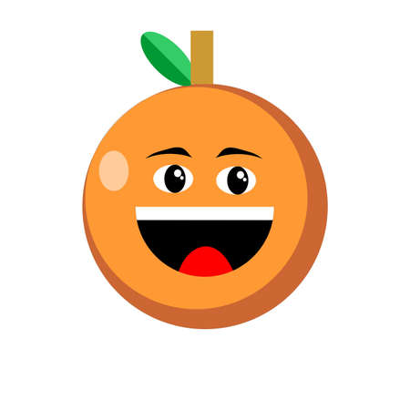 Illustration Vector Graphic of Orange Fruit With Smile Face Expression is perfect for flavour graphic in food industry such as fruit industry and etc.のイラスト素材