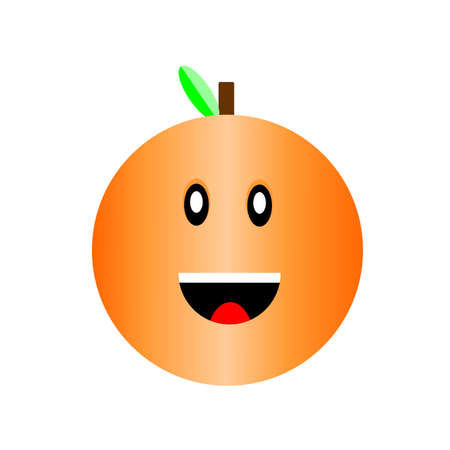 Illustration Vector Graphic of Orange Fruit With Smile Face Expression is perfect for flavour graphic in food industry such as fruit industry and etc.の写真素材