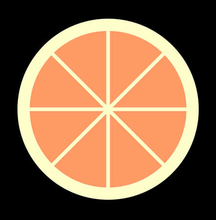 Illustration Vector Graphic of Slice Orange Fruit On The Black Background  is perfect for flavour graphic in food industry such as fruit industry and etc.の写真素材