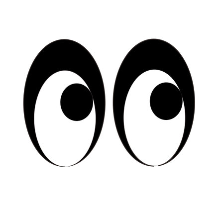 Black and White Eyes Cartoonの写真素材