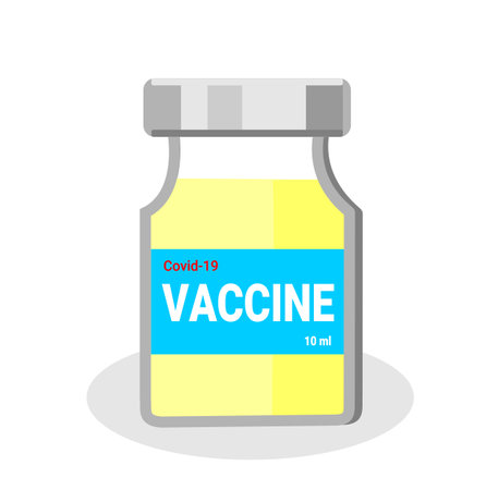Illustration vector graphic of Vaccine Bottle is perfect for the medical industry, perfect for hospital posters, healthy advertising, and etc.のイラスト素材