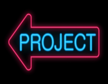 Illustration depicting a neon signage with a project concept の写真素材