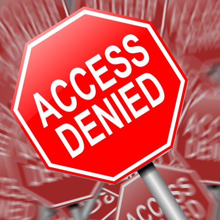 Illustration depicting a sign with an access denied concept.の写真素材