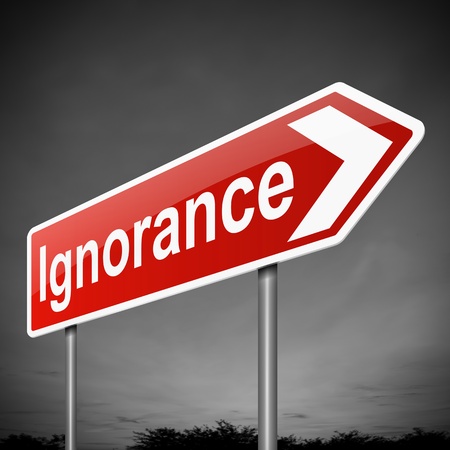 Illustration depicting a sign with an ignorance concept.の写真素材