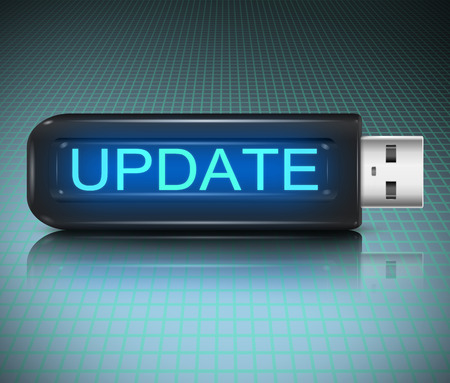 Illustration depicting a usb flash drive with an update concept.の写真素材