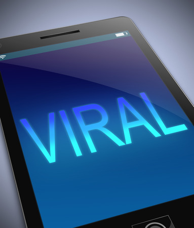 Illustration depicting a phone with a viral concept.の写真素材