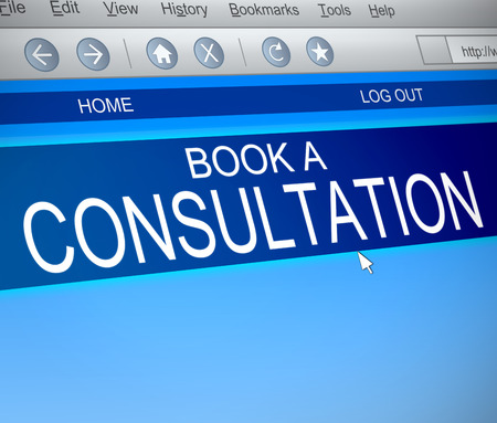 Illustration depicting a computer screen capture with a consultation concept.の写真素材
